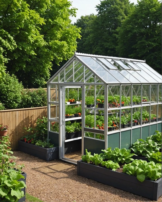 Sheltered Vegetable Garden with a Greenhouse Roof