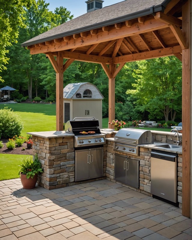 Shingle Roof with Outdoor Kitchen