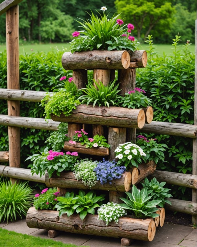 Stacked Log Planters