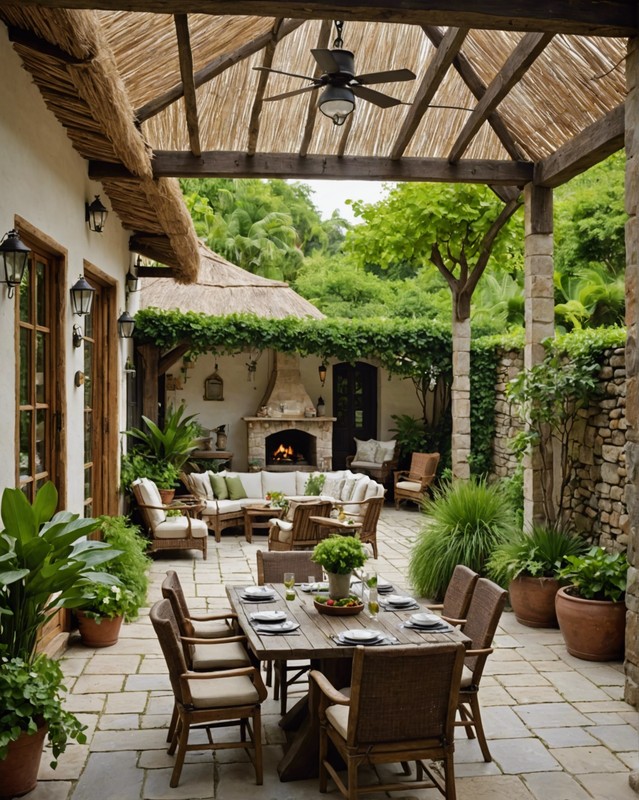 Thatched Roof with Natural Stone Floor