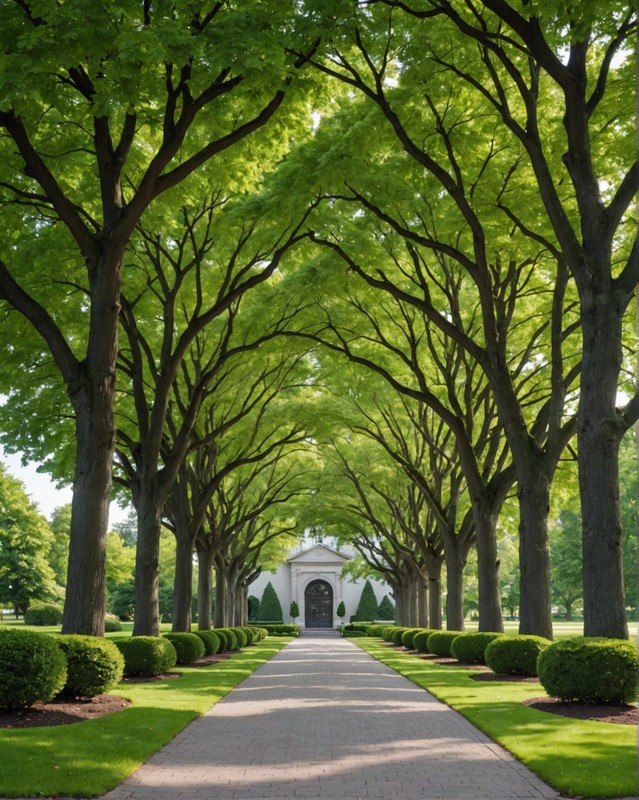 Tree-Lined Driveway with Arched Entrance