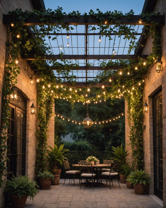 Trellised Canopy with Edison Lights