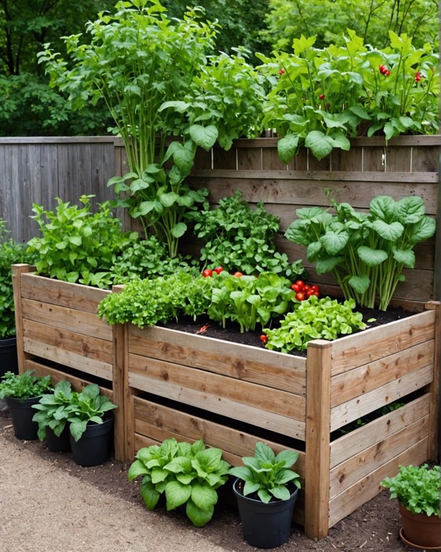 Urban Vegetable Garden in a Raised Bed Container