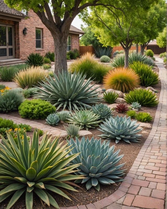 Xeriscape Driveway with Drought-Tolerant Plants