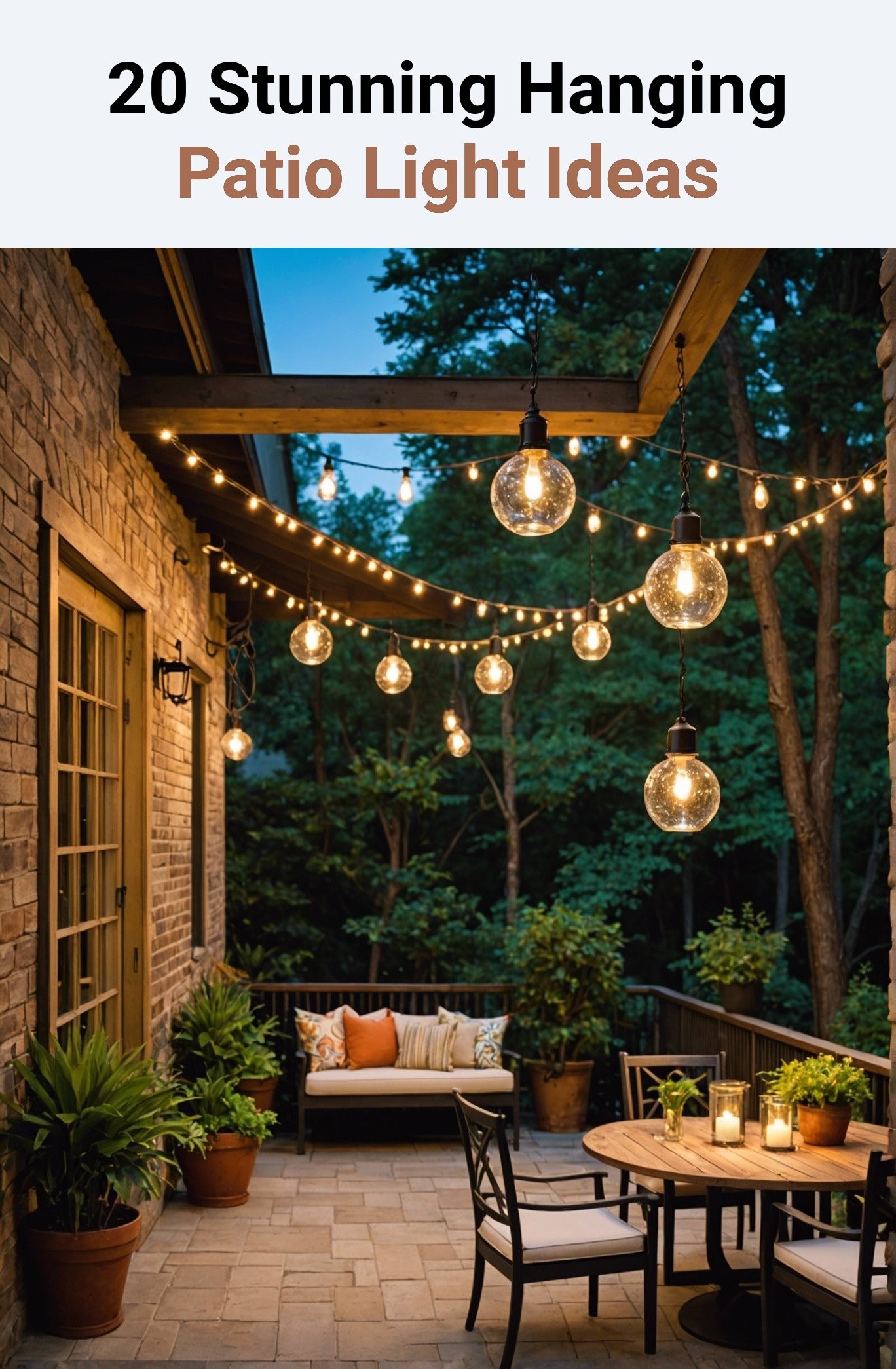 20 Stunning Hanging Patio Light Ideas