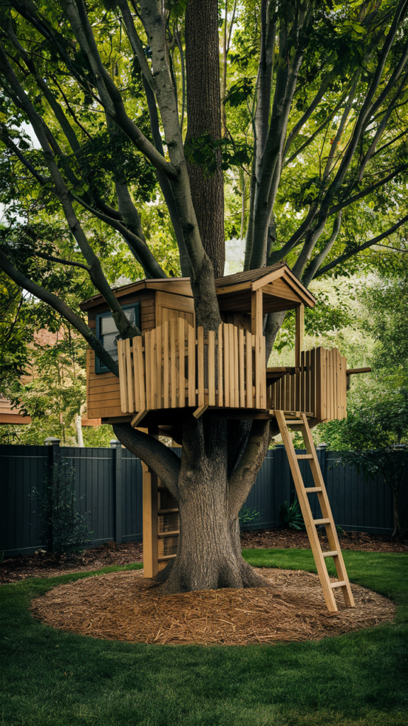 Add a Tree House or Play Structure for Kids