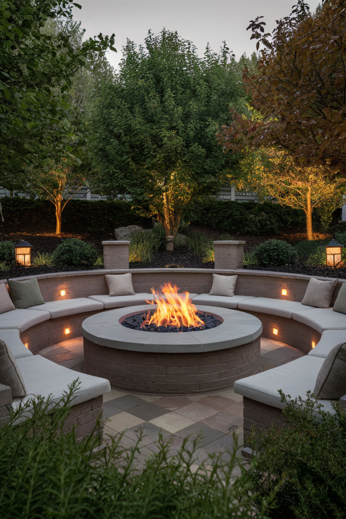 Fire Pit Circle with Built-In Seating