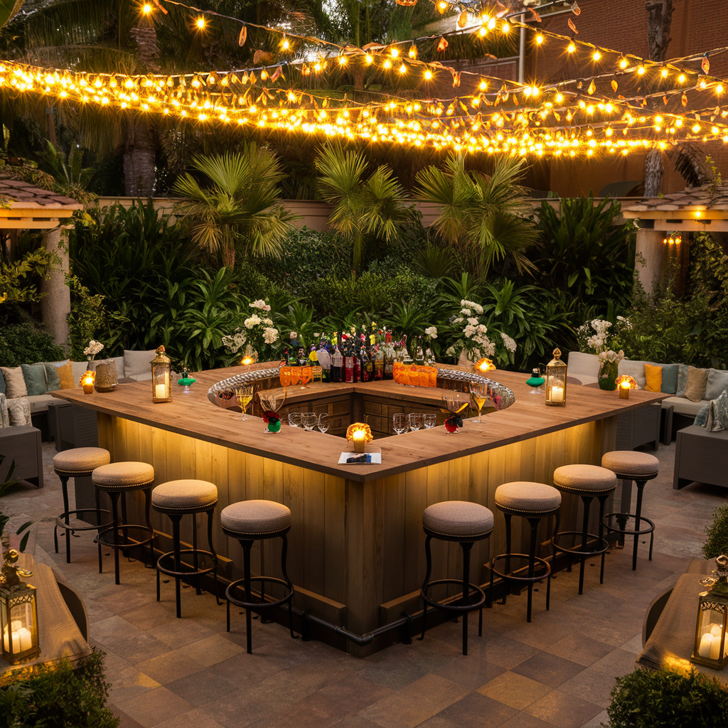 Outdoor Bars with Stools for Entertaining