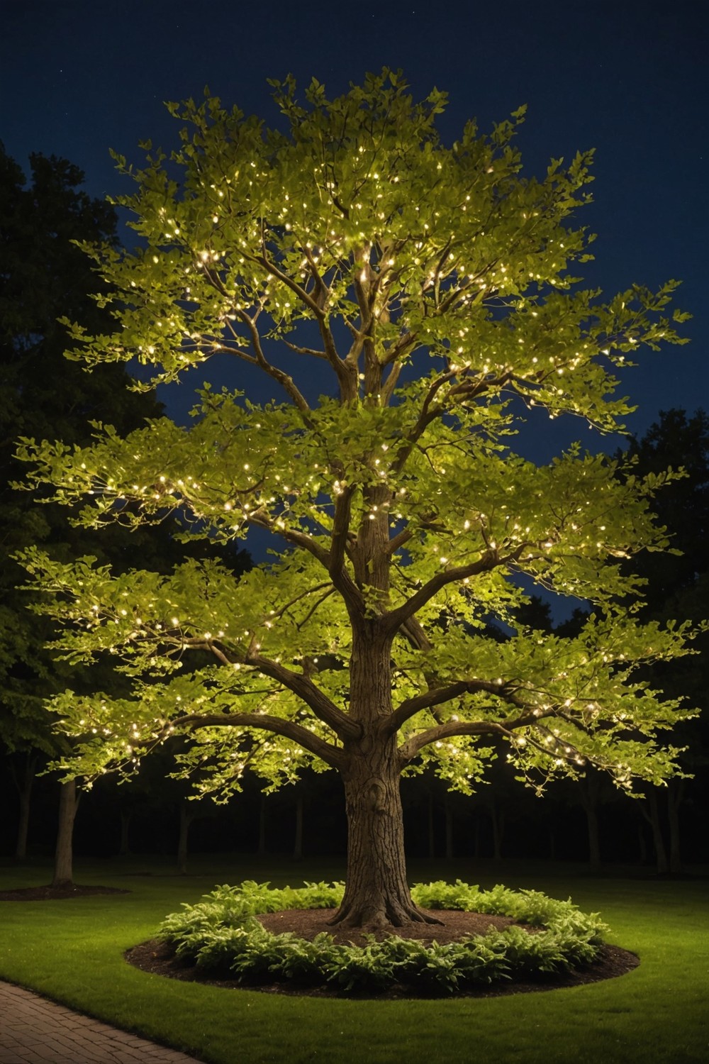 Add Outdoor Lighting to Highlight the Tree's Beauty