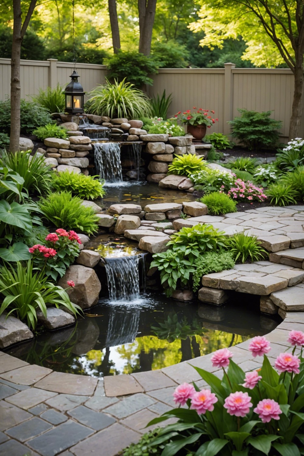 Backyard Oasis with Water Features