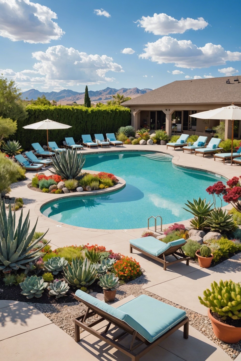 Beautiful Succulent Pool Decks