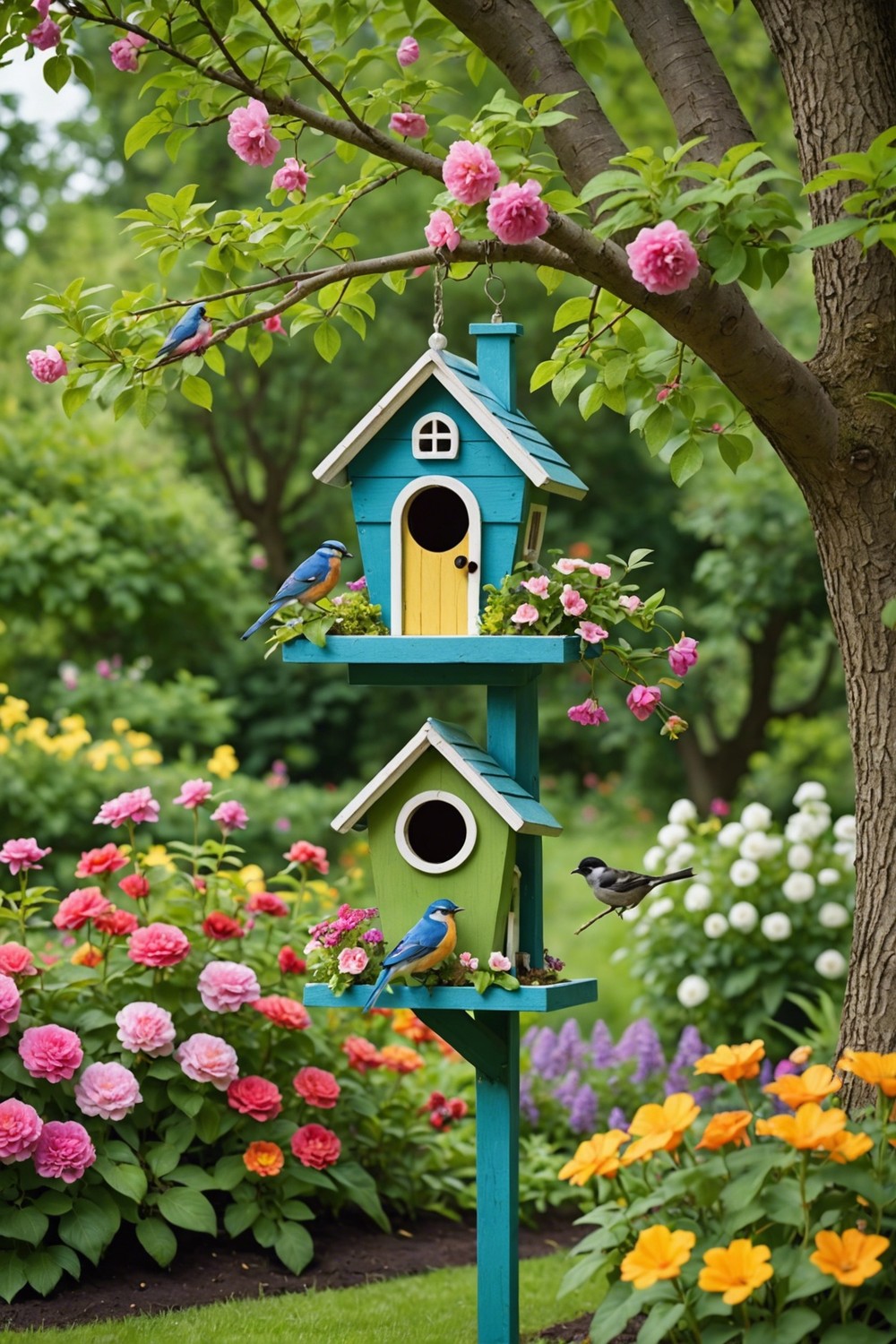 Charming Birdhouses and Bird Feeders