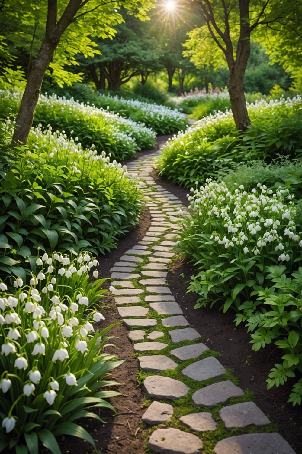 Combine Lily of the Valley with Creeping Thyme for a Fragrant Path