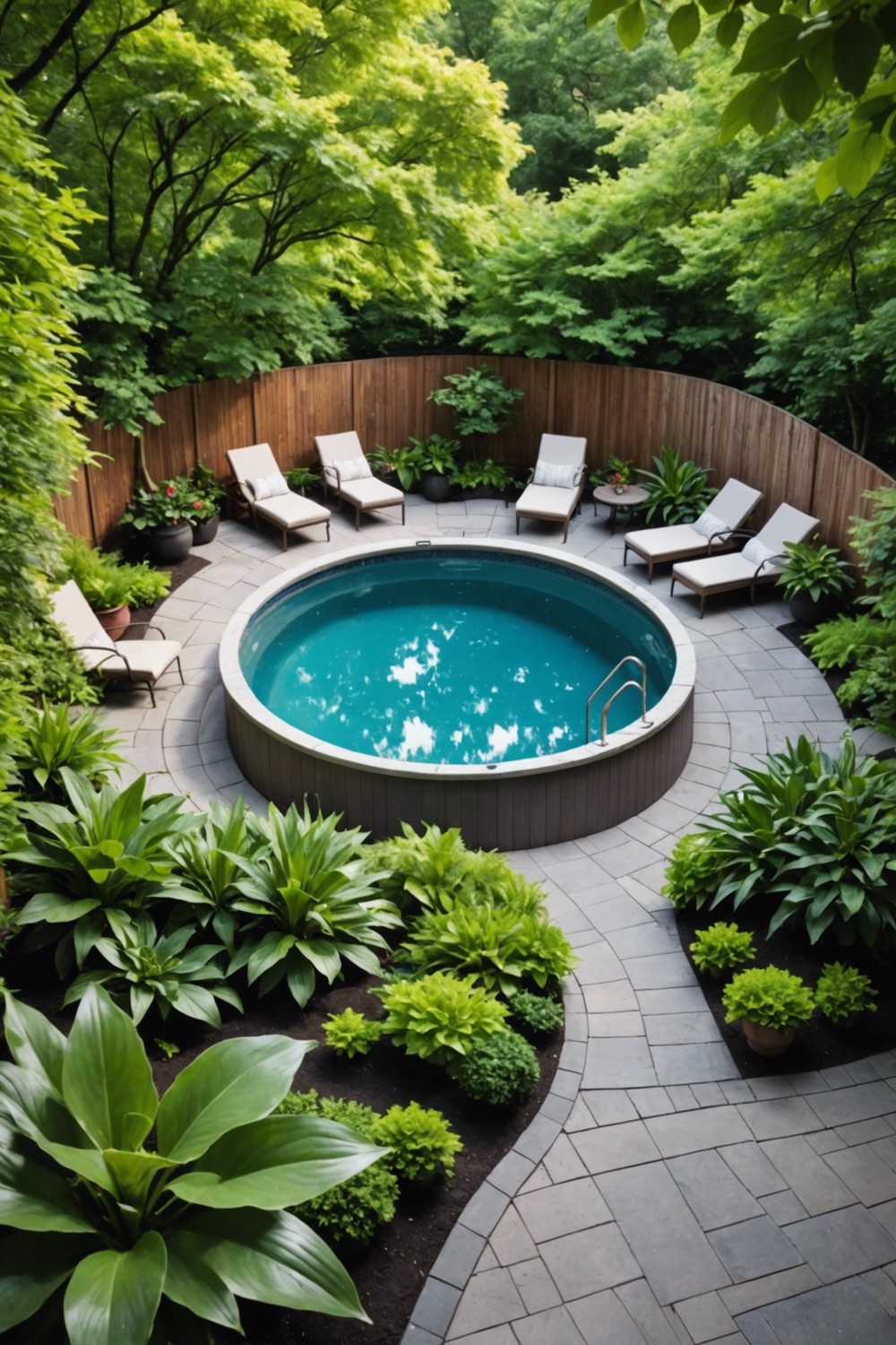 Compact Semi Inground Pool for Small Yards