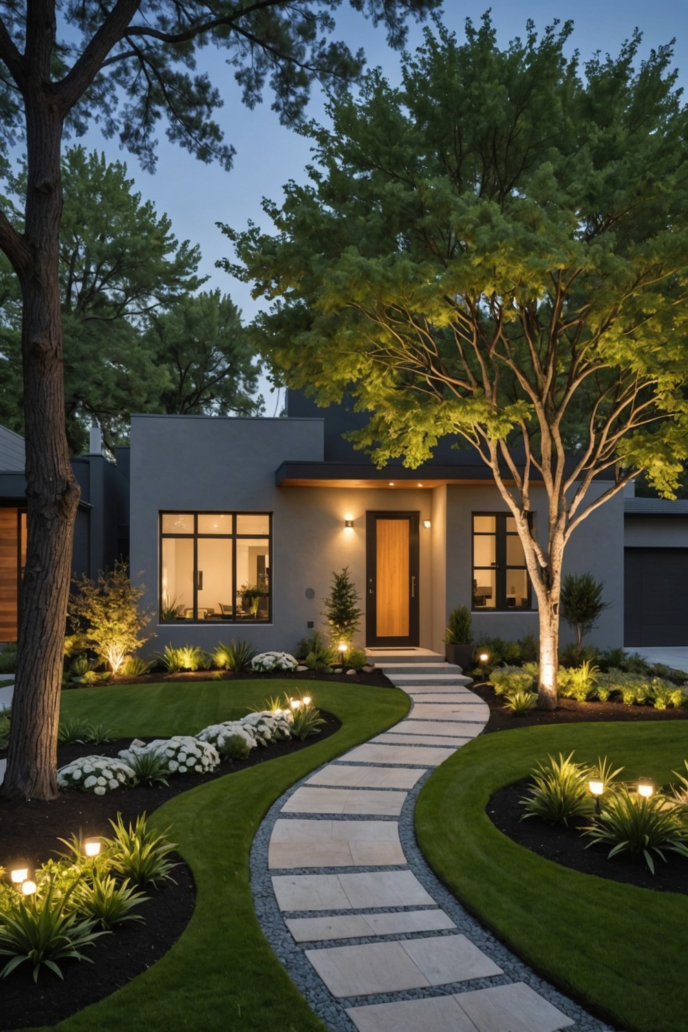 Creative Lighting to Highlight Front Yard Features