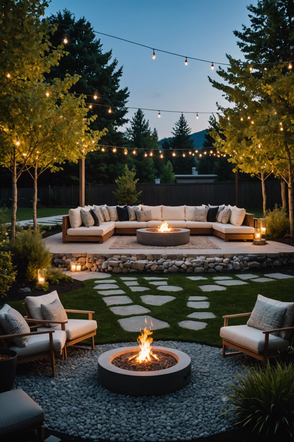 Floating Fire Pit with Outdoor Seating