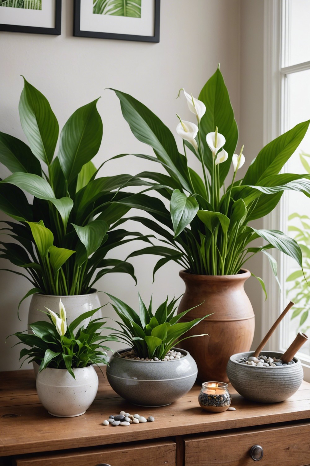 Houseplants (like Peace Lilies and Spider Plants