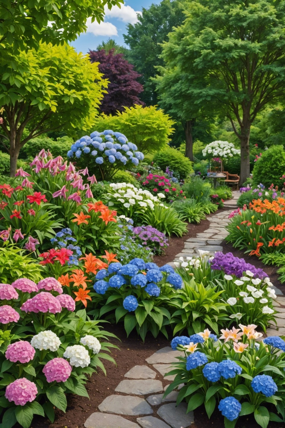 Hydrangea and Daylily Combination Garden