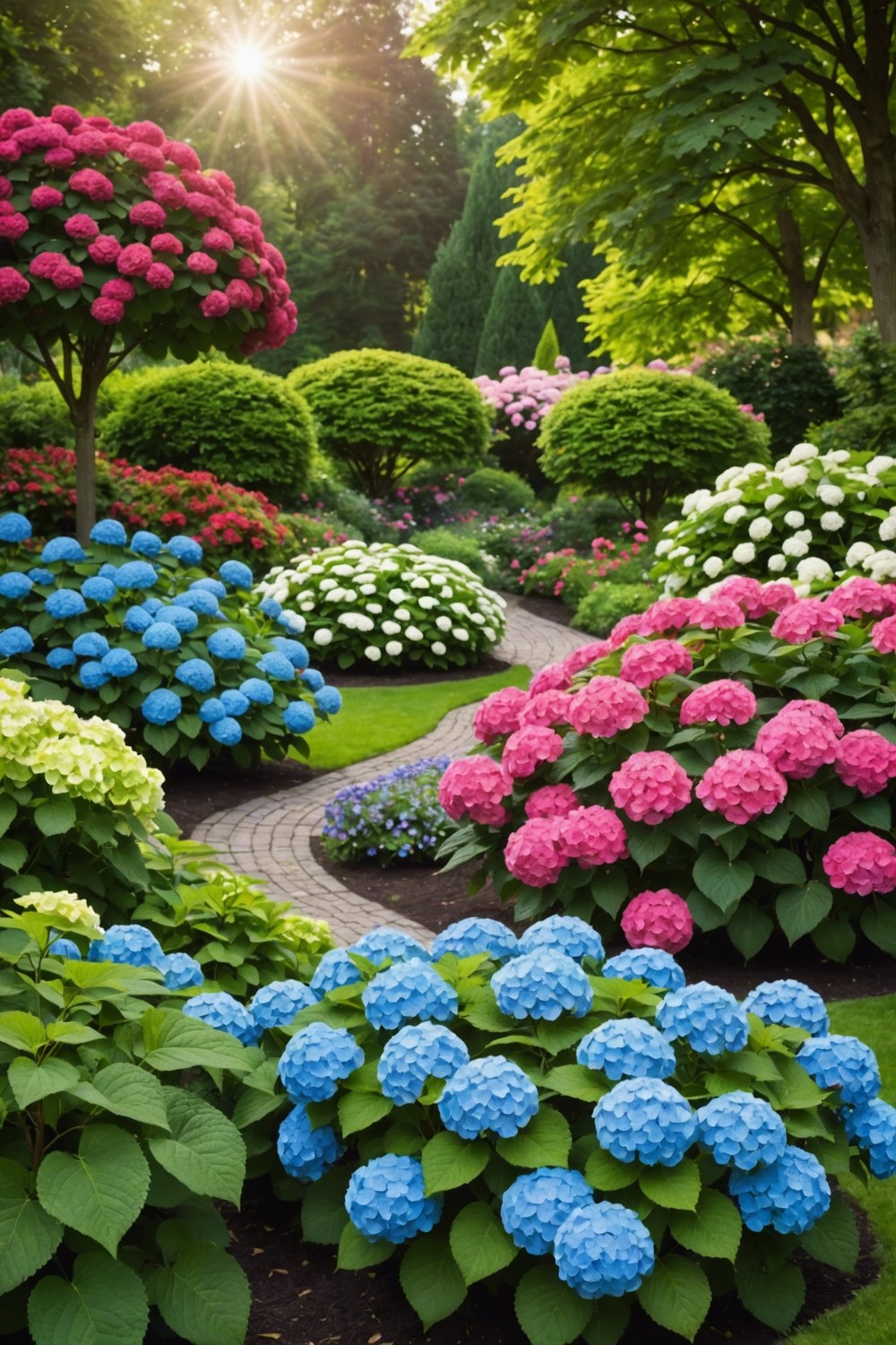 Hydrangea and Rose Combination Garden