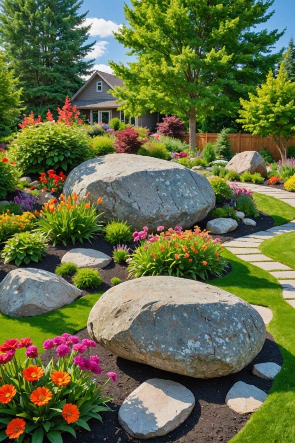 Incorporating Large Stones and Boulder into the Landscape