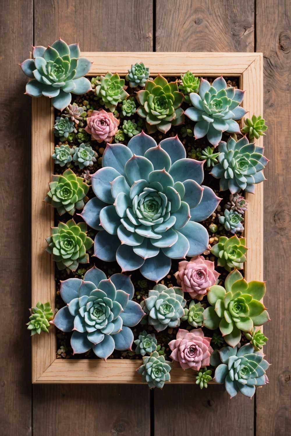 Living Succulent Picture Frame with Echeveria