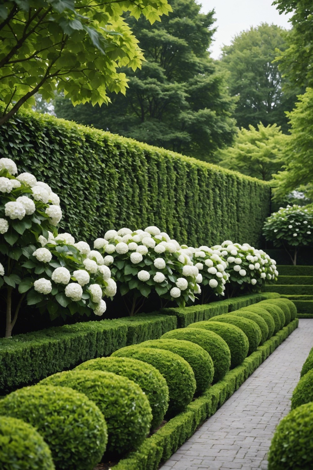 Modern Hydrangea Hedge Design