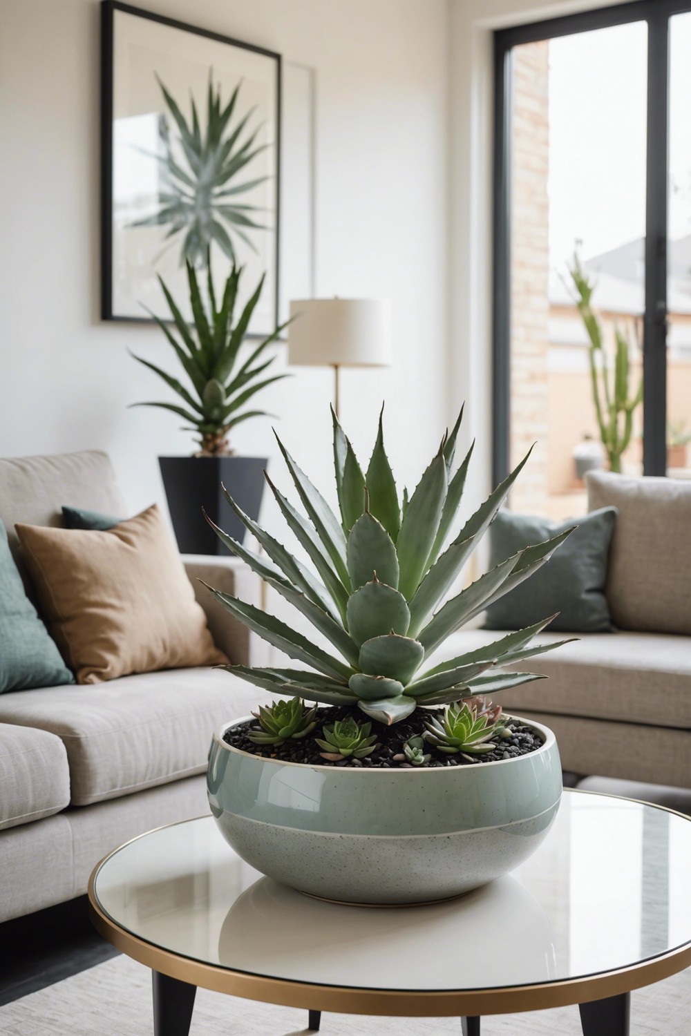 Modern Succulent Centerpiece with Agave