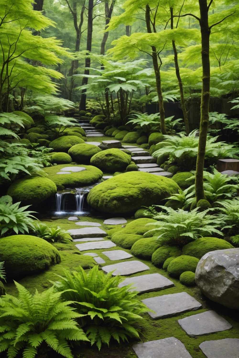 Moss and Ferns for Lush Ground Cover