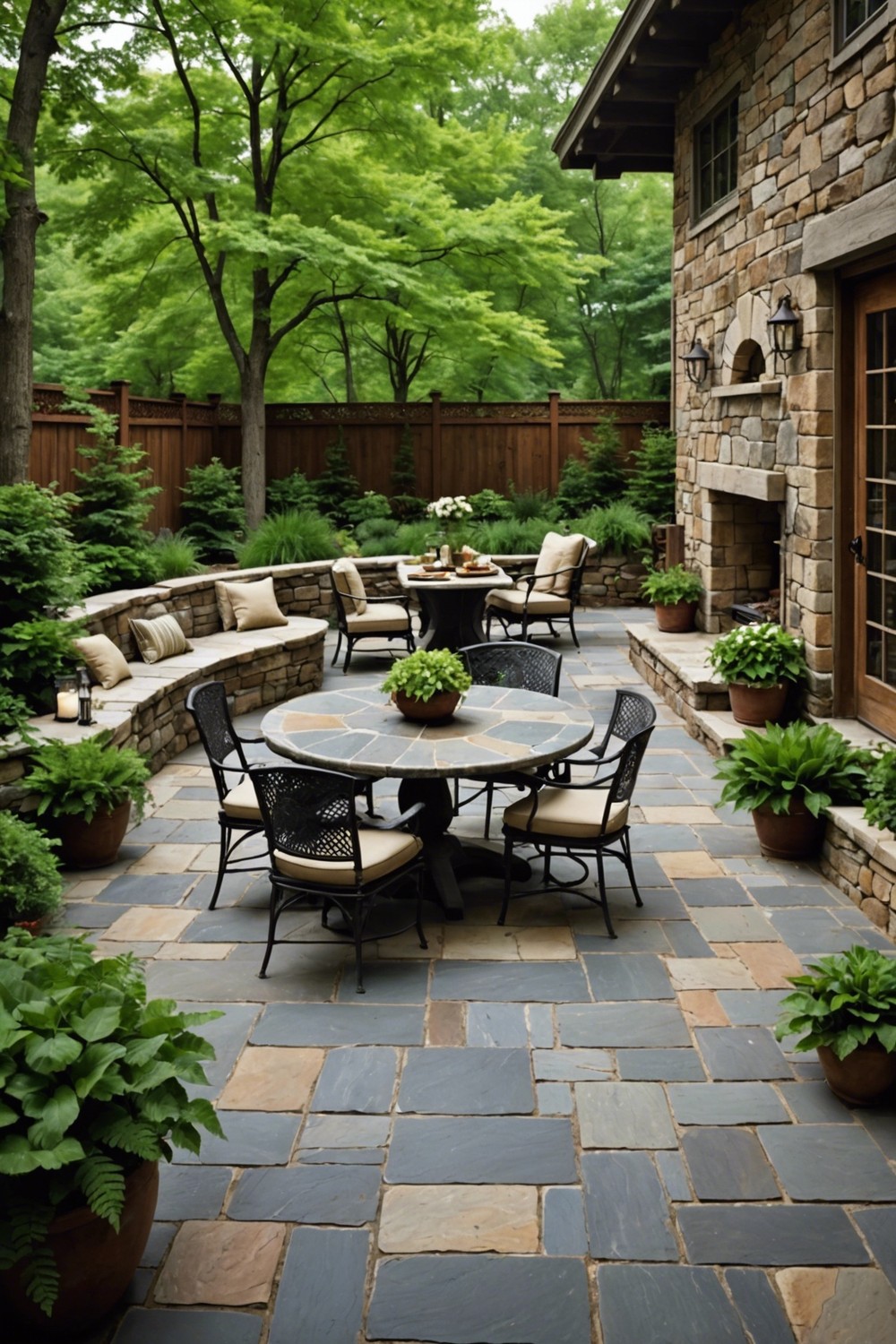 Natural Stone Flooring for a Rustic Patio
