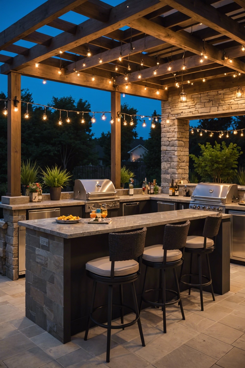 Outdoor Kitchens with Built-in Bars