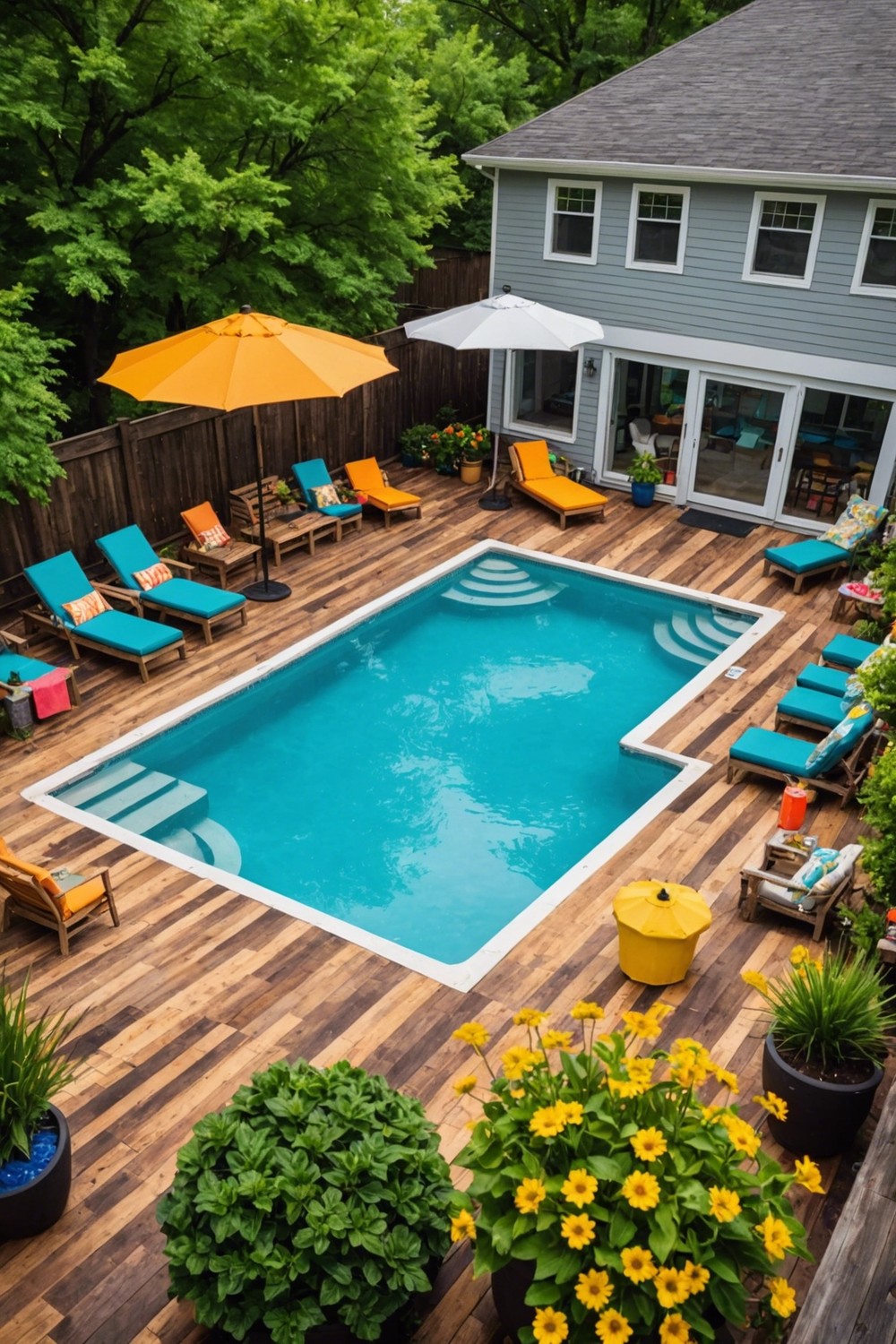 Pallet Pool Decks with Built-in Coolers