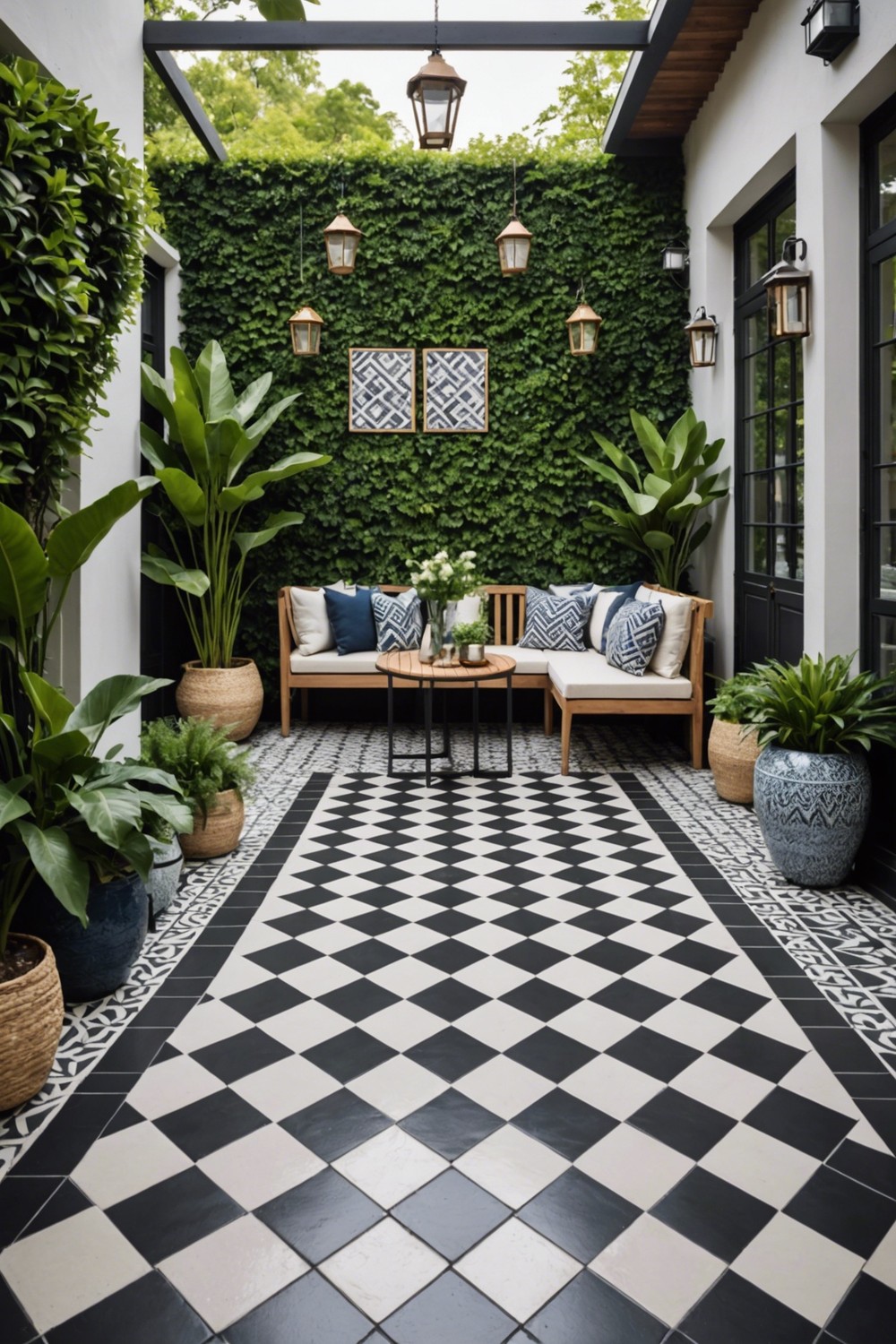 Patterned Tiles for a Geometric Patio
