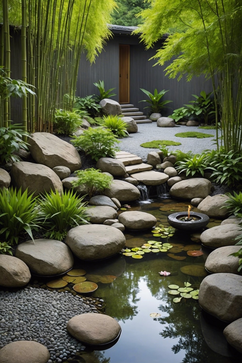Peaceful Bamboo and Zen Gardens