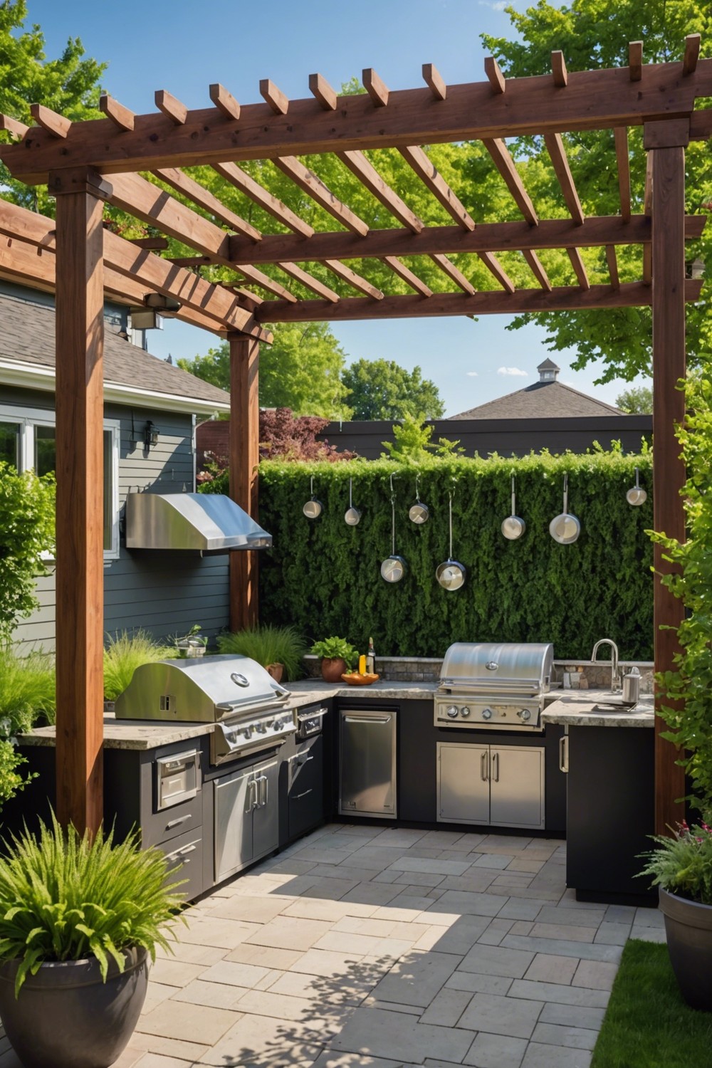 Pergola with Outdoor Kitchen and BBQ