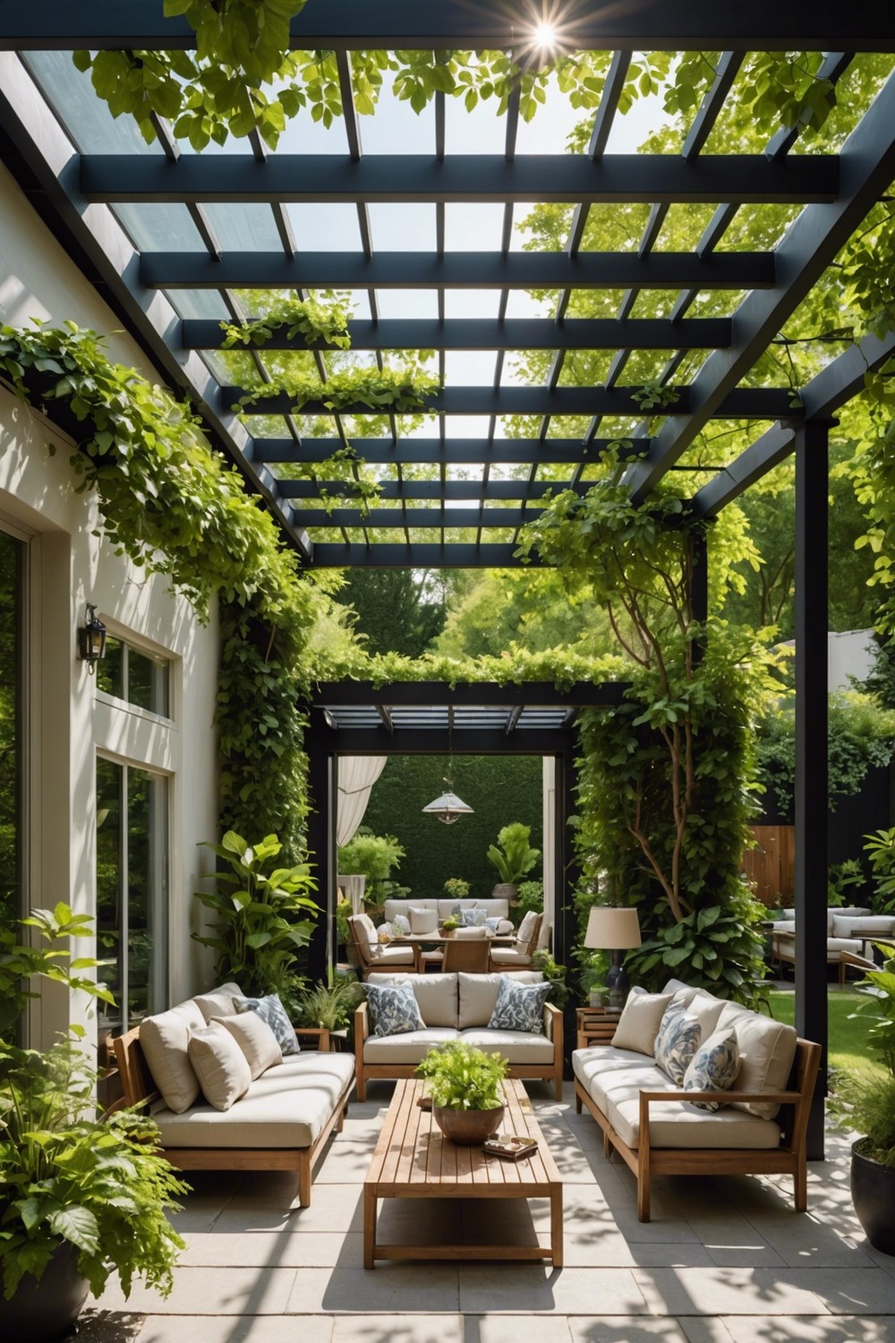 Pergola with Skylights for Natural Light
