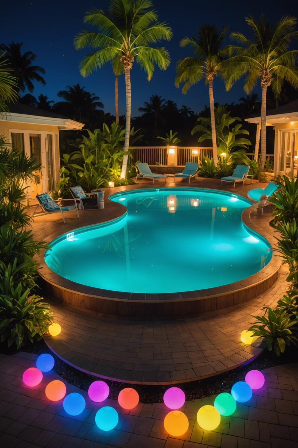 Round Pool with LED Lighting
