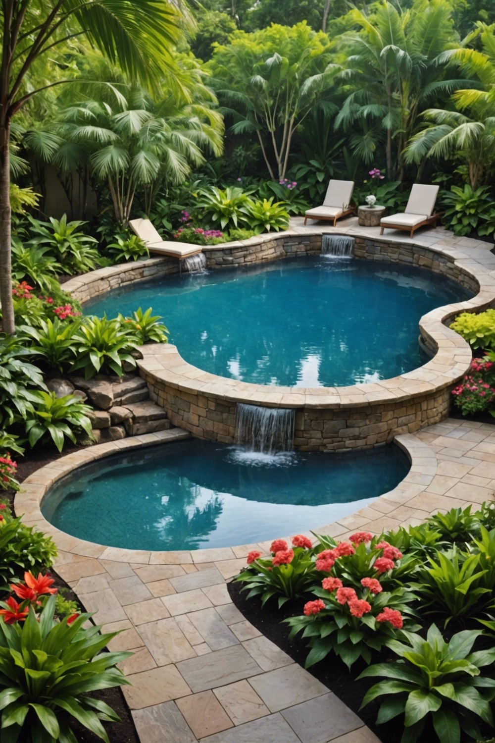 Tropical Oasis Semi Inground Pool