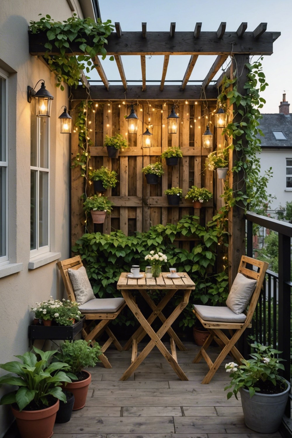 Upcycled Pallet Pergola for Small Spaces