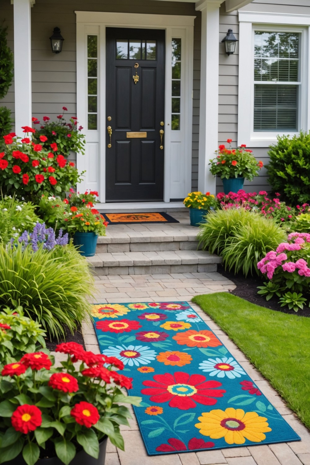 Using Colorful Outdoor Rugs and Doormats to Add Personality