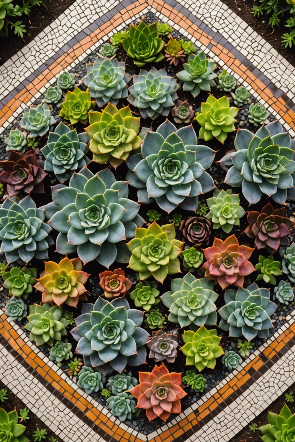 Vivid Succulent Mosaics
