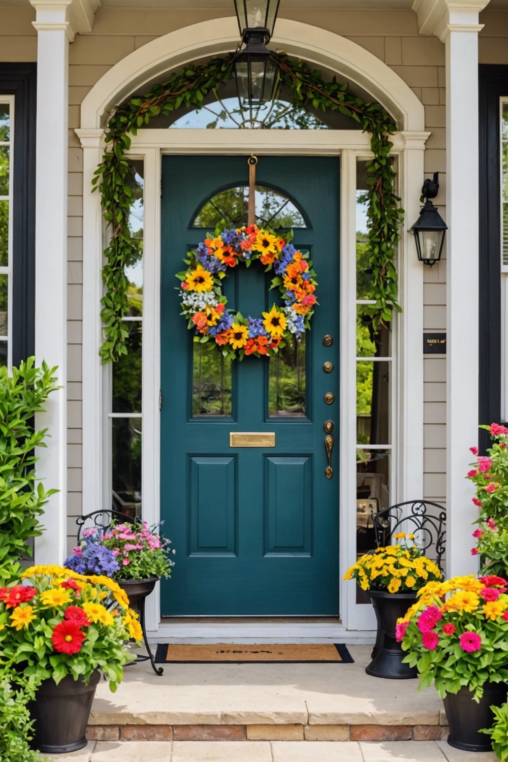 Welcome Summer with a Vibrant Door Wreath