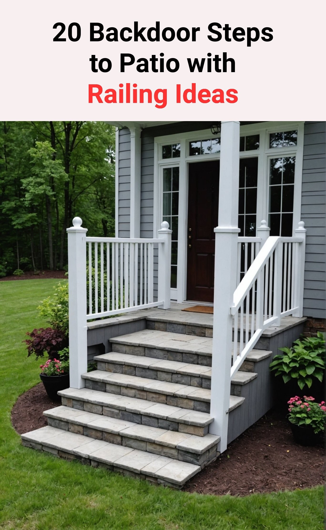 20 Backdoor Steps to Patio with Railing Ideas