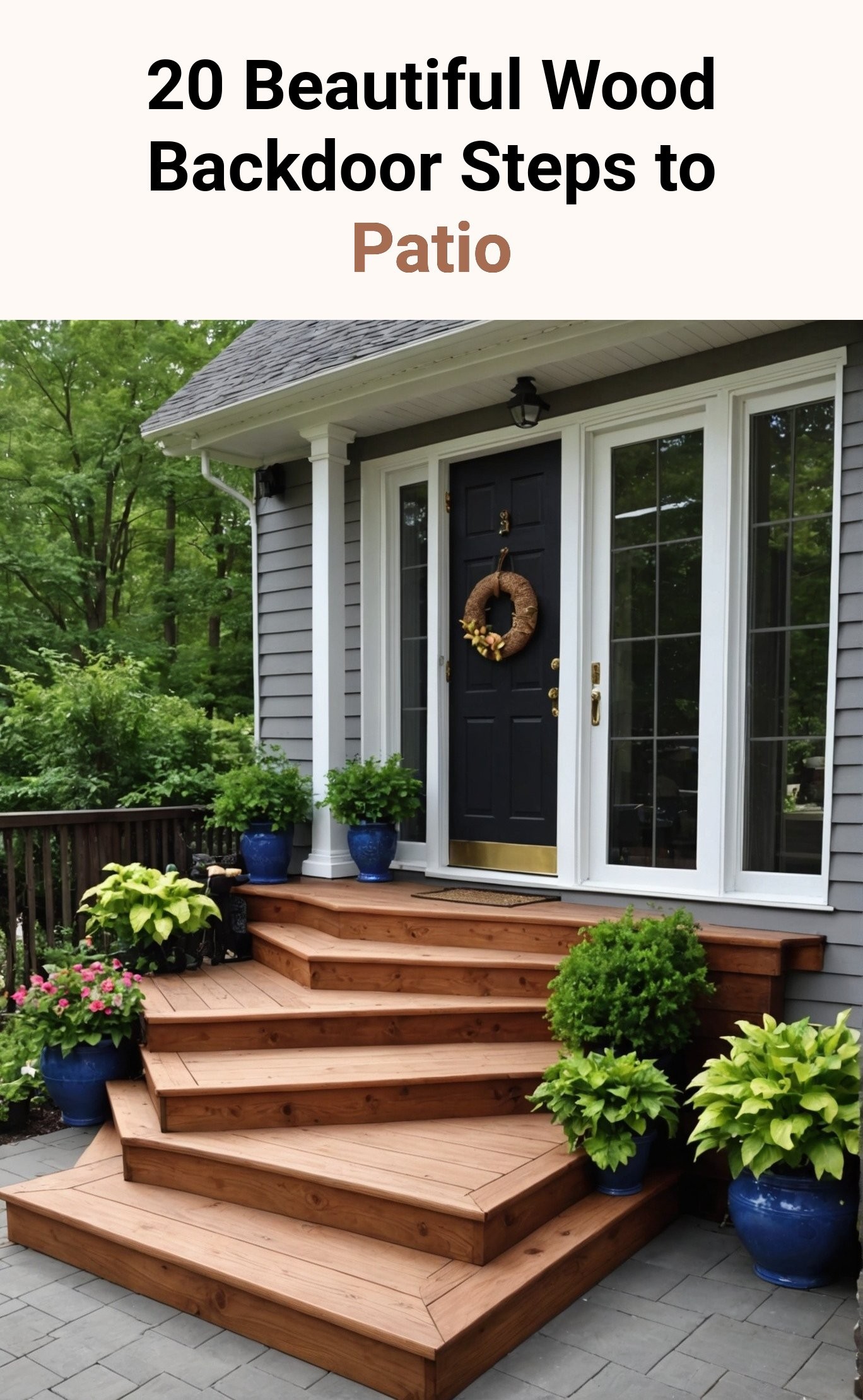 20 Beautiful Wood Backdoor Steps to Patio