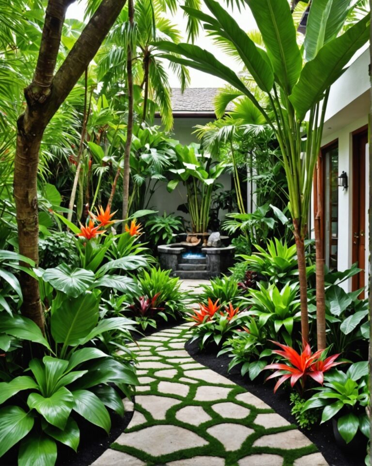 20 Front Yard Tropical Garden Design Ideas