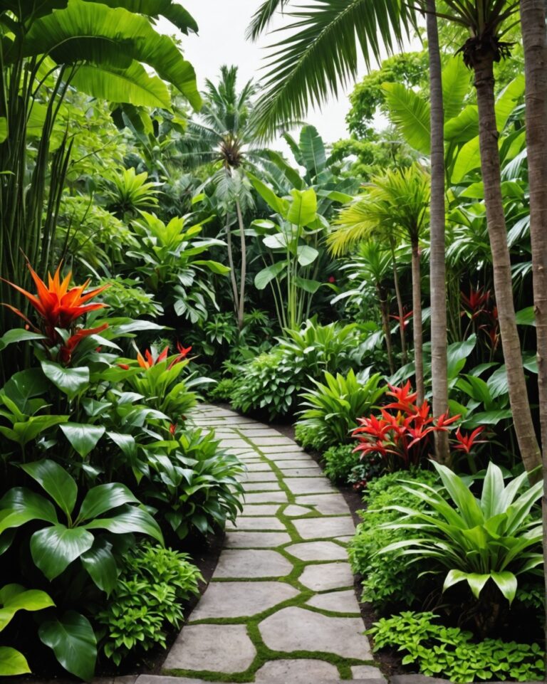 20 Full Sun Tropical Garden Design Ideas