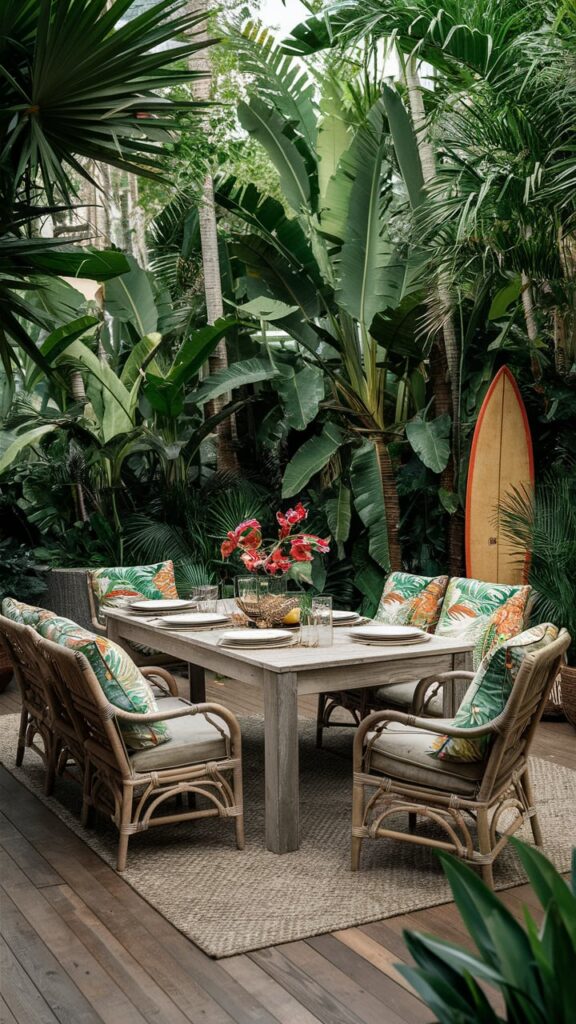 Add a Tropical-Inspired Outdoor Dining Area