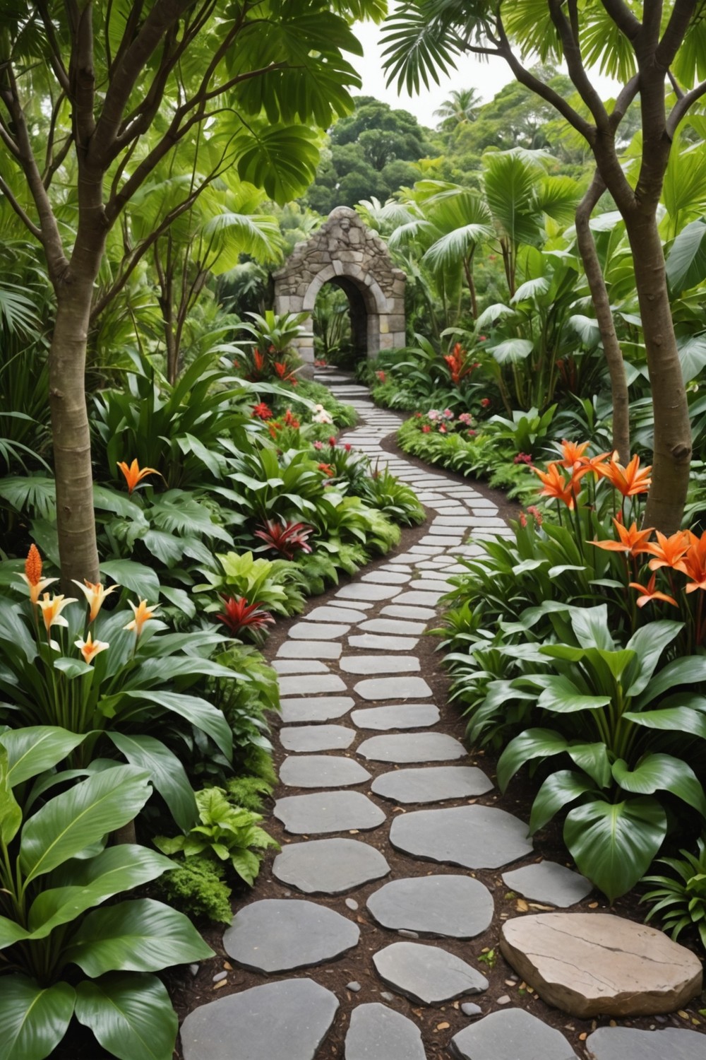 Add a Tropical-Inspired Pathway with Natural Stone