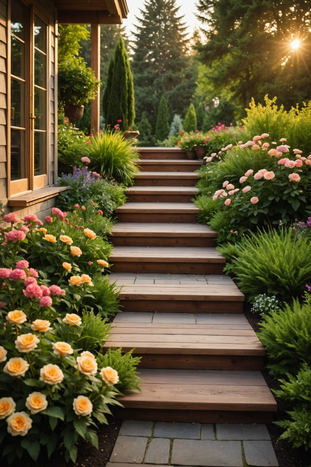 Cedar Wood Steps with a Natural Aroma