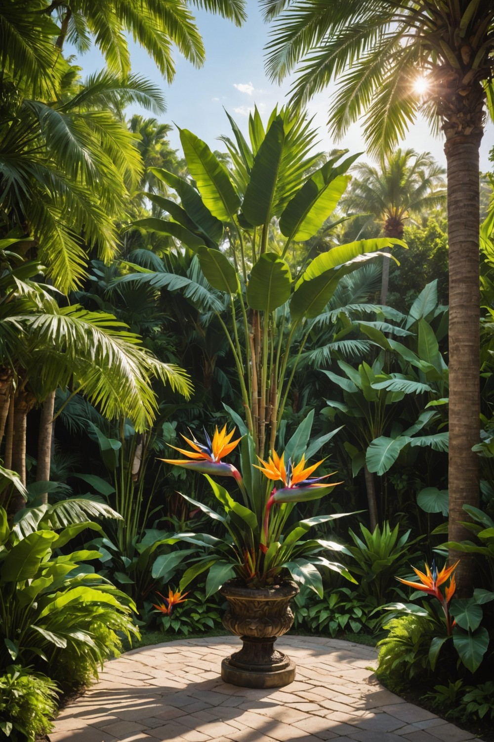 Incorporate a Focal Point with a Large Tropical Plant