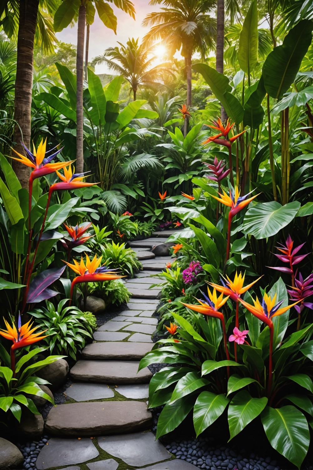 Incorporate Exotic Plants like Bird of Paradise and Heliconia